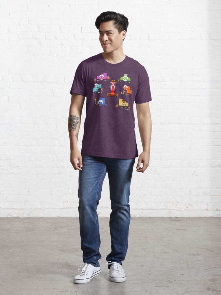 Alternate view of 16-bit Old Tetriminos Essential T-Shirt
