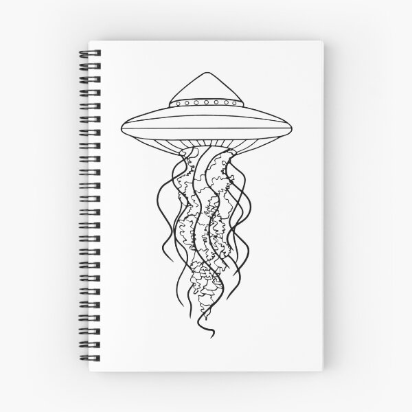 Item preview, UFO Jellyfish Line Drawing designed and sold by Ciara Shortall.