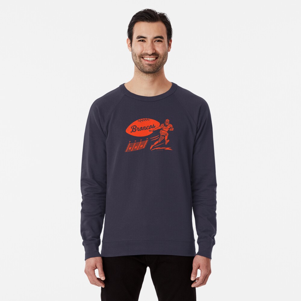 deadmansupplyco Vintage Football - Denver Broncos (Orange Broncos Wordmark) Long Sleeve T-Shirt