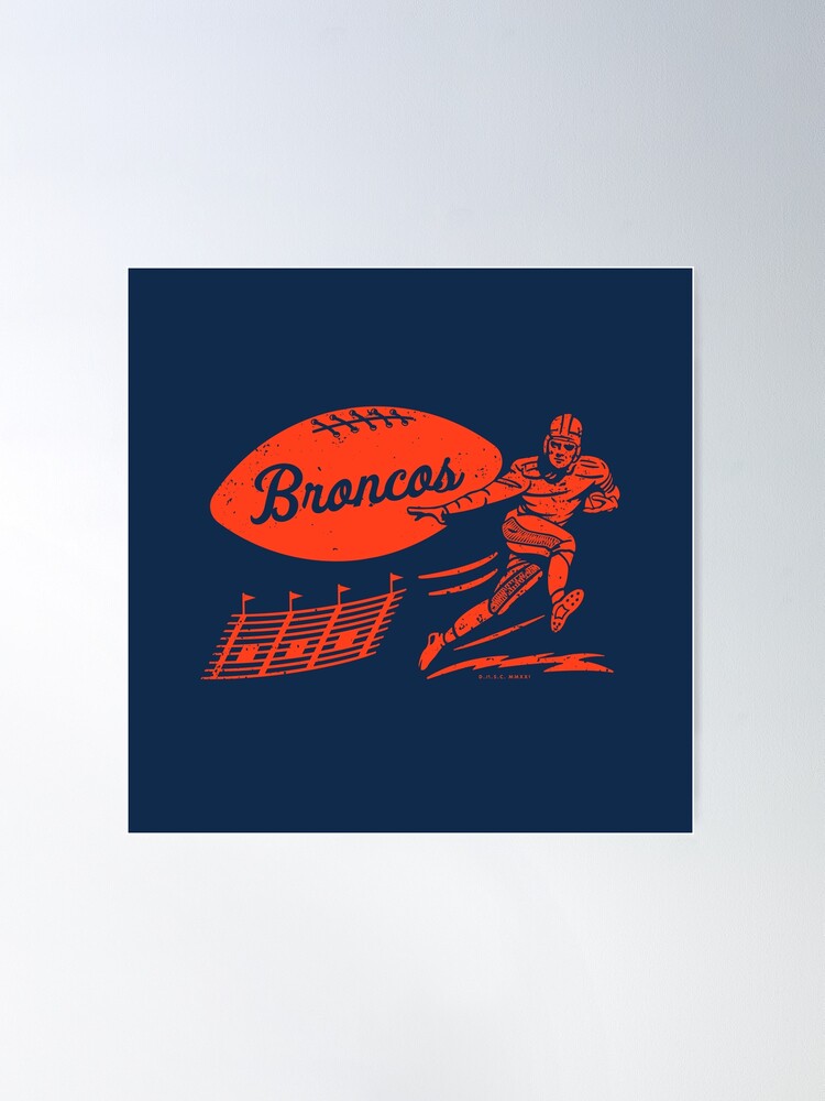 deadmansupplyco Vintage Football - Denver Broncos (Orange Broncos Wordmark) Long Sleeve T-Shirt