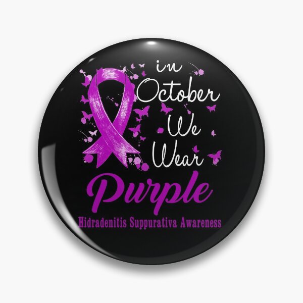 Item preview, In October We Wear Purple Ribbon Hidradenitis Suppurativa Awareness designed and sold by largellie.