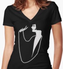 Louise Brooks | Lulu | Brooksie Tailliertes T-Shirt mit V-Ausschnitt