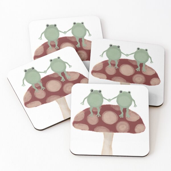 Item preview, Lover Frogs on Mushroom Watercolor designed and sold by itsabbydoodles.