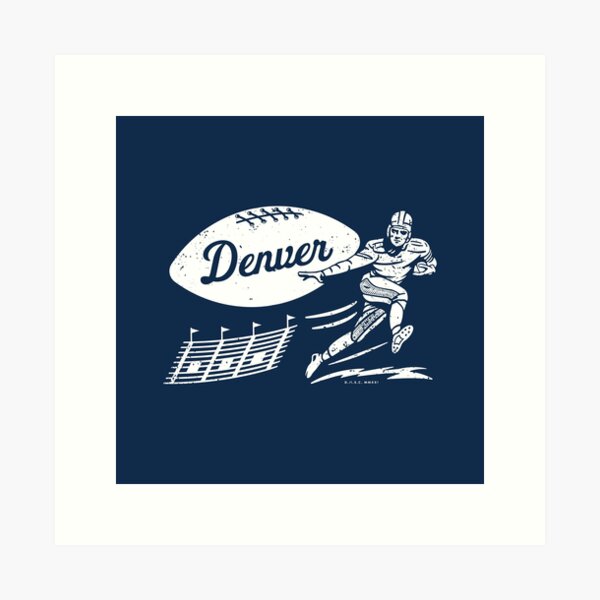 deadmansupplyco Vintage Football - Denver Broncos (Orange Broncos Wordmark) Long Sleeve T-Shirt