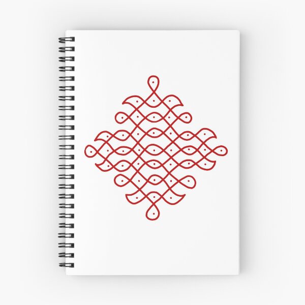 Item preview, Dot Kolam, Red transparent Kolam, Muggu, rangoli designed and sold by HariniArts.