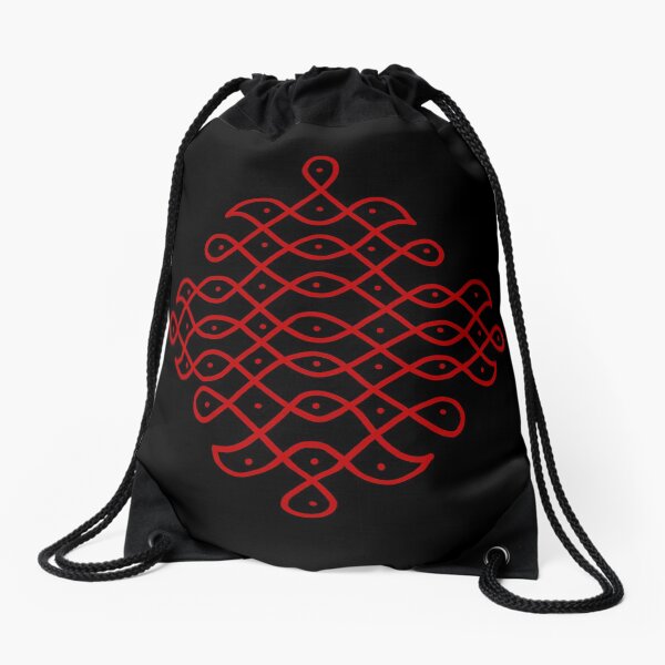 Aperçu de l'œuvre Dot Kolam, Kolam transparent rouge, Muggu, rangoli créée et vendue par HariniArts.