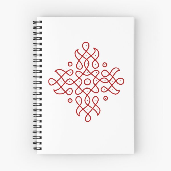 Item preview, Dot Kolam, Red transparent Kolam, Muggu, rangoli designed and sold by HariniArts.