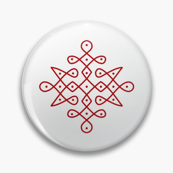 Item preview, Dot Kolam, Red transparent Kolam, Muggu, rangoli designed and sold by HariniArts.