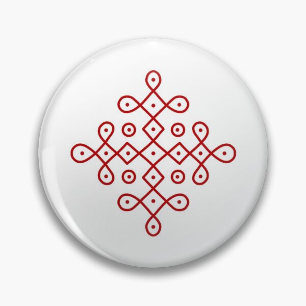 Item preview, Dot Kolam, Red transparent Kolam, Muggu, rangoli designed and sold by HariniArts.