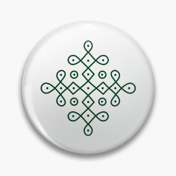 Item preview, Dot Kolam, Green transparent Kolam, Muggu, rangoli designed and sold by HariniArts.