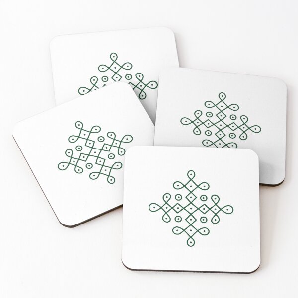 Item preview, Dot Kolam, Green transparent Kolam, Muggu, rangoli designed and sold by HariniArts.