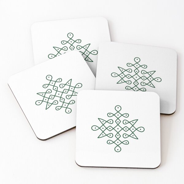 Item preview, Dot Kolam, Green transparent Kolam, Muggu, rangoli designed and sold by HariniArts.