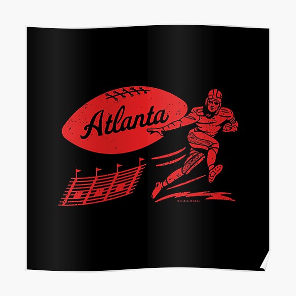 Vintage Football - Atlanta Falcons (Red Falcons Wordmark) - Atlanta Falcons  - Posters and Art Prints