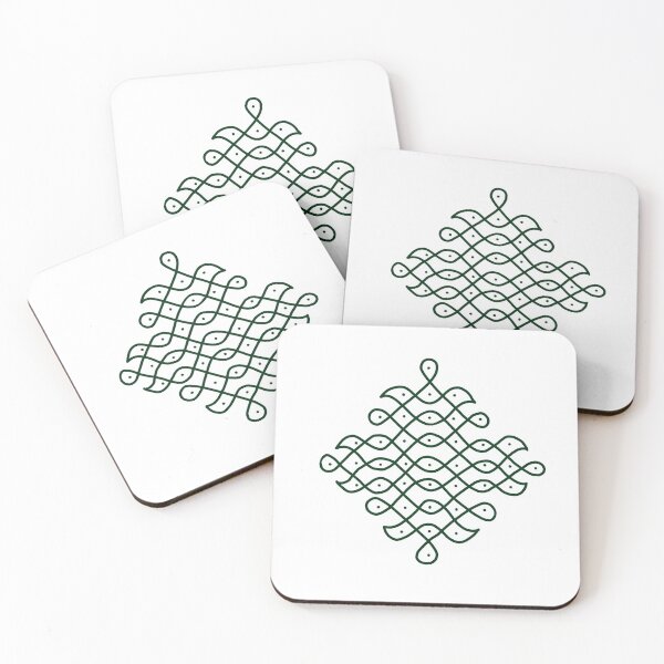 Item preview, Dot Kolam, Green transparent Kolam, Muggu, rangoli designed and sold by HariniArts.