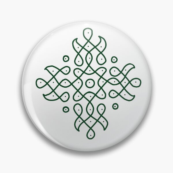 Item preview, Dot Kolam, Green transparent Kolam, Muggu, rangoli designed and sold by HariniArts.