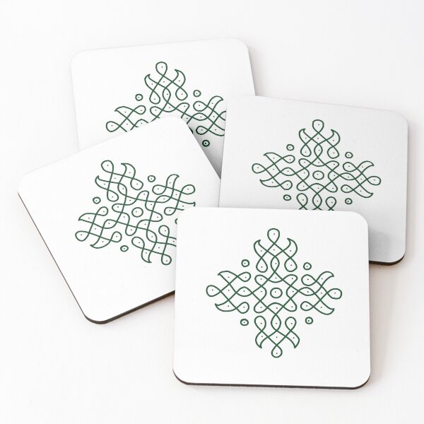 Item preview, Dot Kolam, Green transparent Kolam, Muggu, rangoli designed and sold by HariniArts.