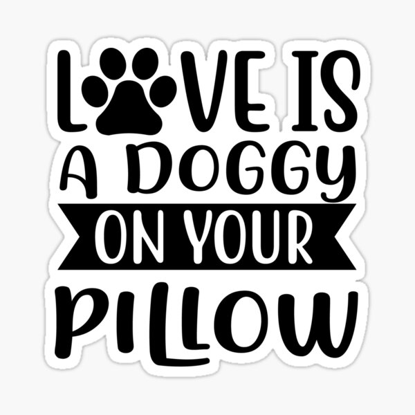 Vista previa del artículo con la obra «El amor es un perrito en tu almohada», diseñado y vendido por pnkpopcorn.