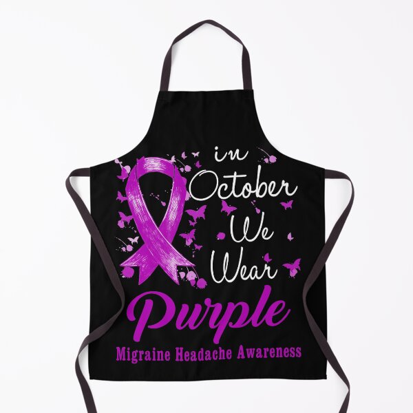 Item preview, In October We Wear Purple Ribbon Migraine Headache Awareness designed and sold by largellie.
