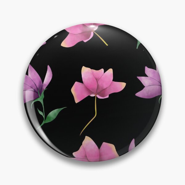Item preview, Pink and Purple Flowers on Black designed and sold by RiadMannan.