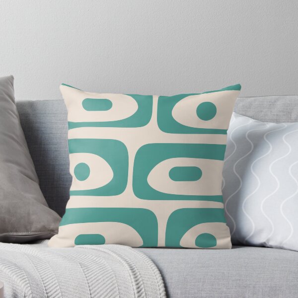 Item preview, Mid-Century Mod Piquet Minimalist Retro Abstract Buff and Vintage Teal designed and sold by kierkegaard.
