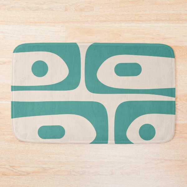 Item preview, Mid-Century Mod Piquet Minimalist Retro Abstract Buff and Vintage Teal designed and sold by kierkegaard.