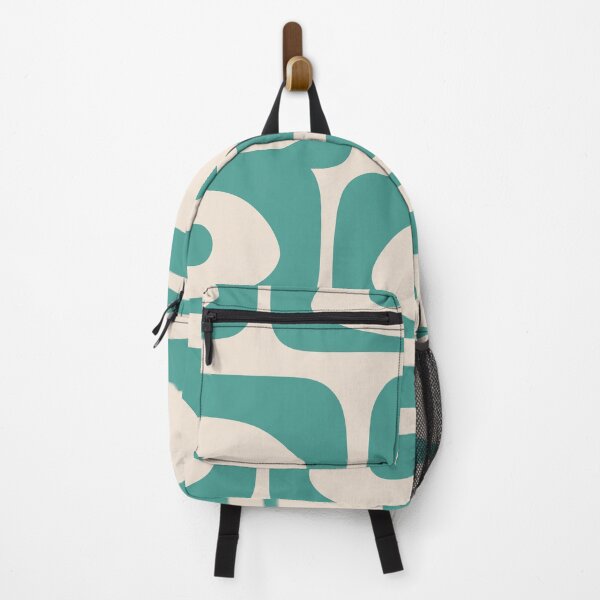 Item preview, Mid-Century Mod Piquet Minimalist Retro Abstract Buff and Vintage Teal designed and sold by kierkegaard.