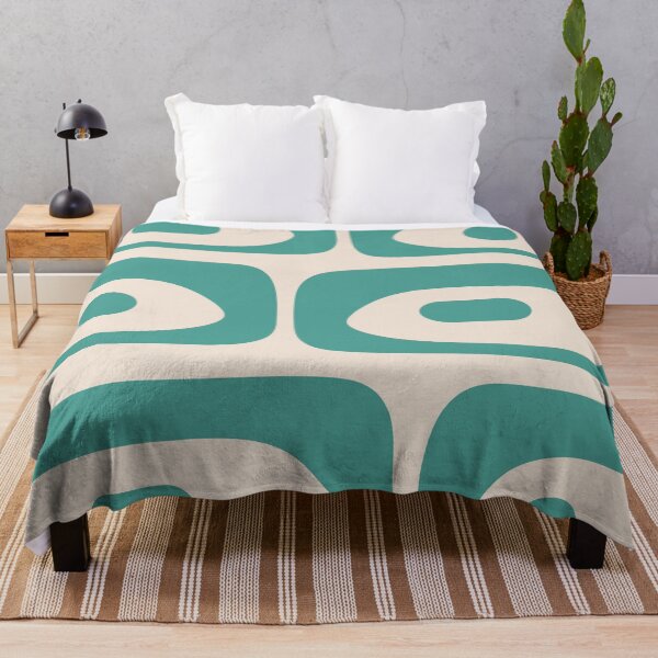 Item preview, Mid-Century Mod Piquet Minimalist Retro Abstract Buff and Vintage Teal designed and sold by kierkegaard.