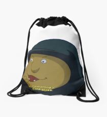 (moaning) cold pizza. Drawstring Bag