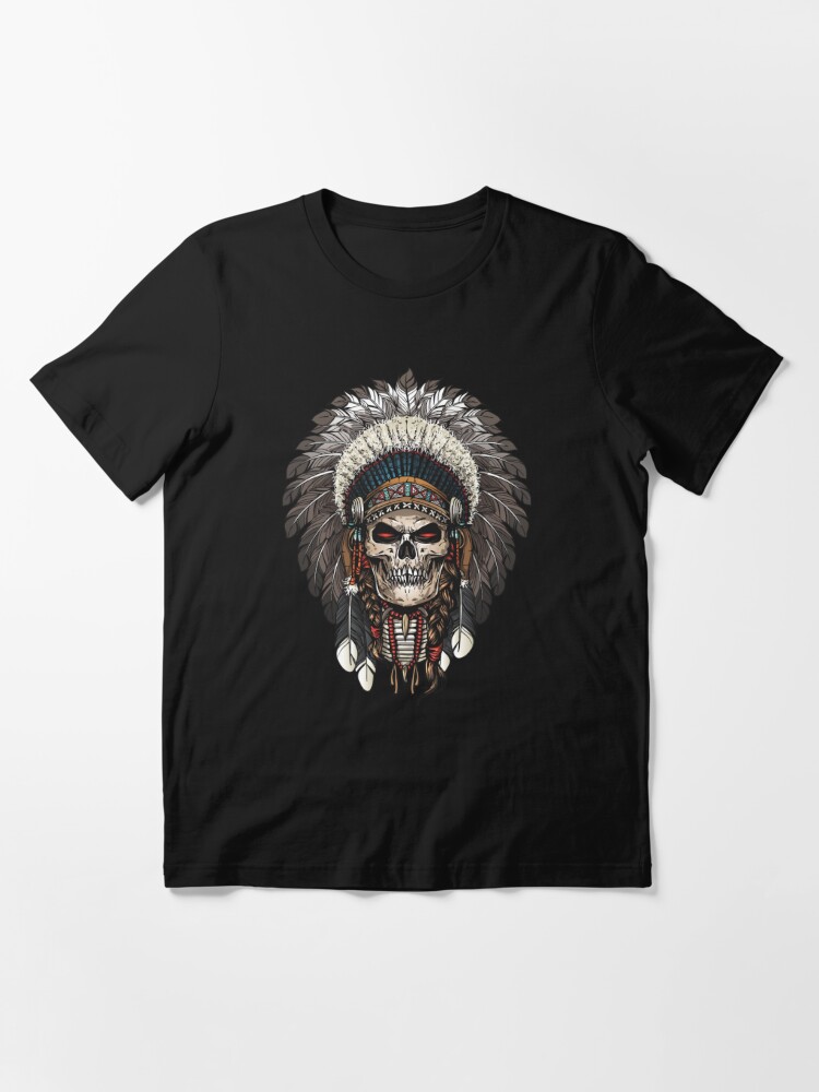 native american Indian Skull Sle Print T Shirt 