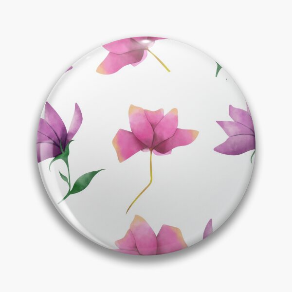 Item preview, Pink and Purple Flowers on White designed and sold by RiadMannan.