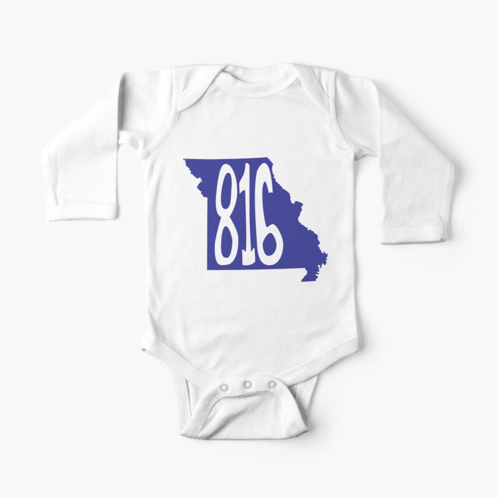 Hand Drawn Missouri State 816 Area Code Royal Blue Baby One Piece By Itsrturn Redbubble