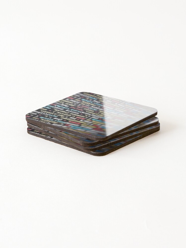 Thumbnail 4 of 5, Coasters (Set of 4), Computer Code Design designed and sold by Apparel-City.