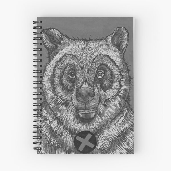 Item preview, Bnw doodle forest bear and gray background designed and sold by susserain.
