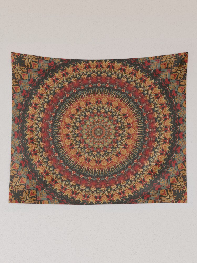 Thumbnail 2 of 3, Tapestry, Mandala 128 designed and sold by PatternsofLife.