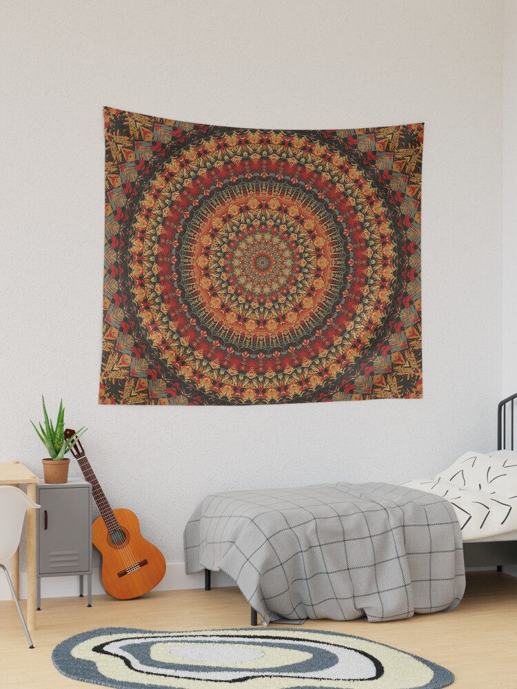 Thumbnail 1 of 3, Tapestry, Mandala 128 designed and sold by PatternsofLife.