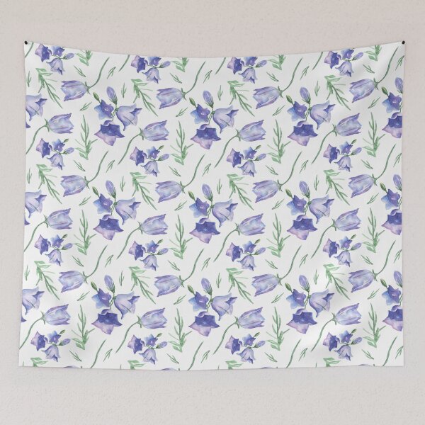 Item preview, Campanula blue bell flower watercolor  designed and sold by DesignForGifts.