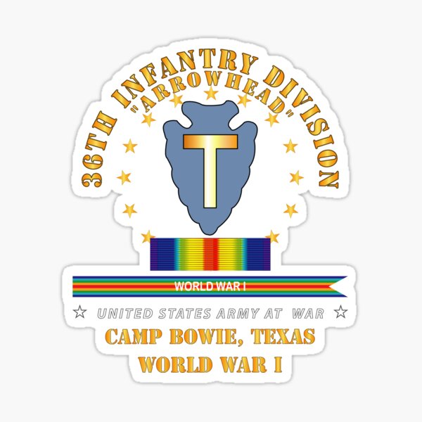 Item preview, Army - 36th Infantry Division - Arrowhead - Camp Bowie TX  w SVC WWI designed and sold by Military Insignia Products.