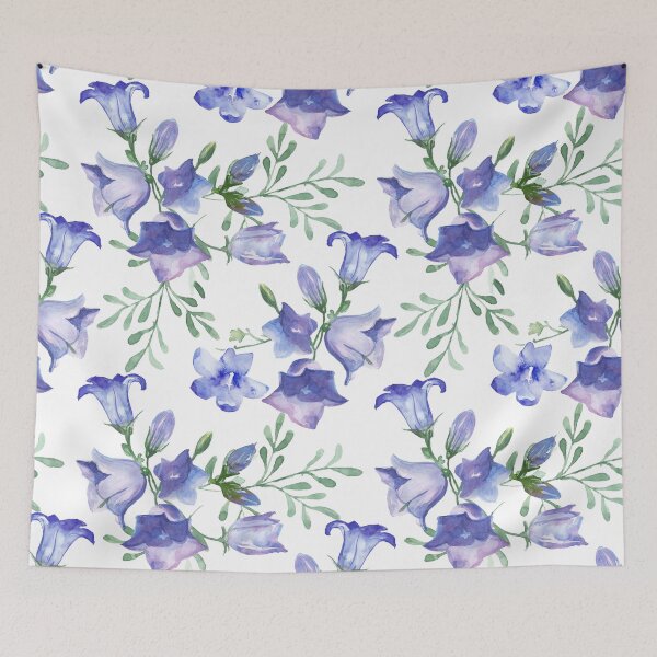 Item preview, Campanula blue bell flower watercolor  designed and sold by DesignForGifts.