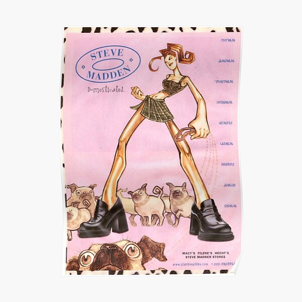 affiche vintage des années 90 de steve madden Poster