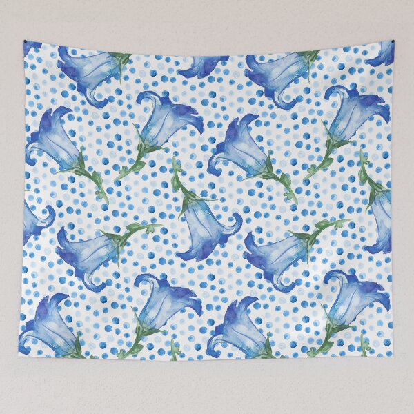 Item preview, Blue Bell Campanula flower watercolor  designed and sold by DesignForGifts.