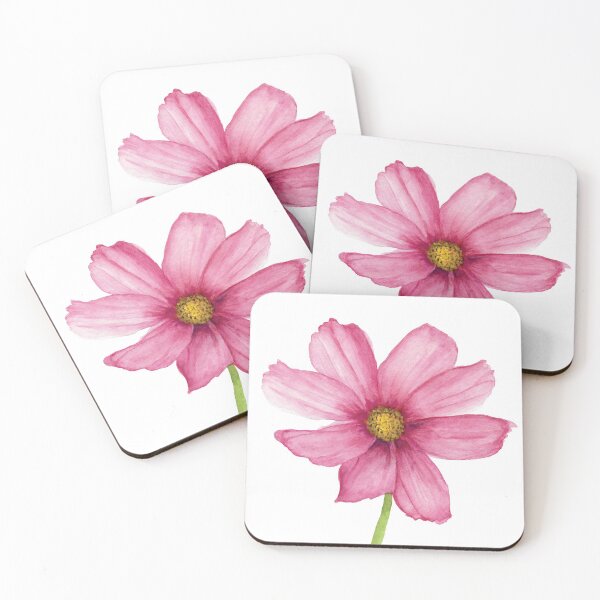 Item preview, Pink Cosmos Flower Watercolor painting  designed and sold by AmyBlossomArt.