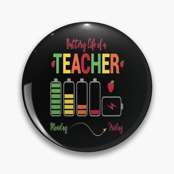 Item preview, BATTERY LIFE OF A TEACHER - FUNNY BACK TO SCHOOL TEACHER QUOTE designed and sold by PhillDaPhlava.