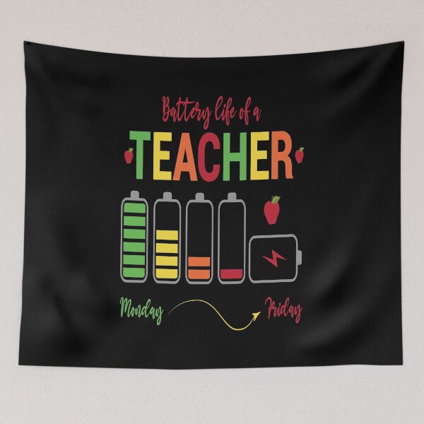 Item preview, BATTERY LIFE OF A TEACHER - FUNNY BACK TO SCHOOL TEACHER QUOTE designed and sold by PhillDaPhlava.