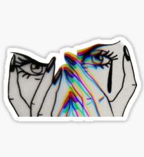 Trippy Crying Girl Sticker