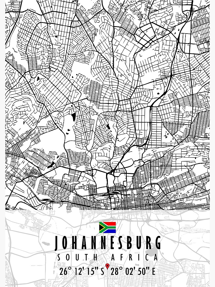 "JOHANNESBURG MAP SOUTH AFRICA" Poster for Sale by hatimelhag  Redbubble