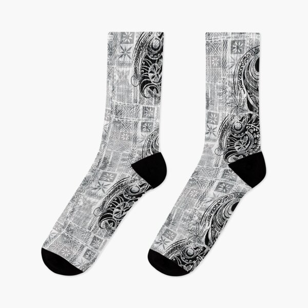 Item preview, Vintage Black And White Jungle Hawaiian - Samoan Tribal Tattoo Swirl Print designed and sold by sunnthreads.