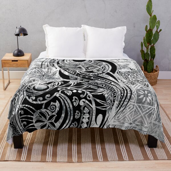 Item preview, Vintage Black And White Jungle Hawaiian - Samoan Tribal Tattoo Swirl Print designed and sold by sunnthreads.