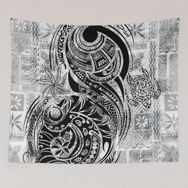 Item preview, Vintage Black And White Jungle Hawaiian - Samoan Tribal Tattoo Swirl Print designed and sold by sunnthreads.