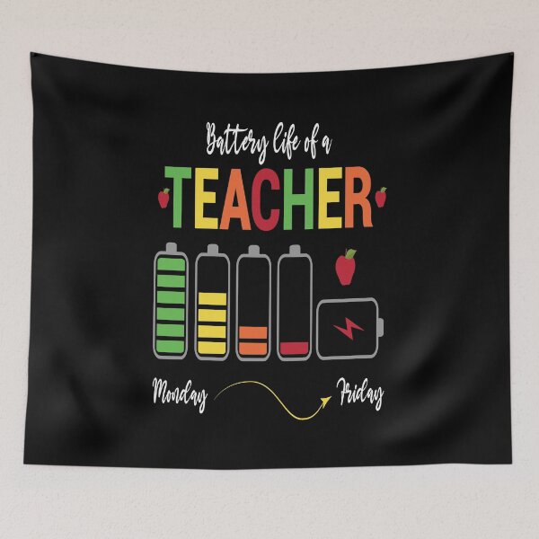 Item preview, BATTERY LIFE OF A TEACHER - FUNNY BACK TO SCHOOL TEACHER QUOTE designed and sold by PhillDaPhlava.