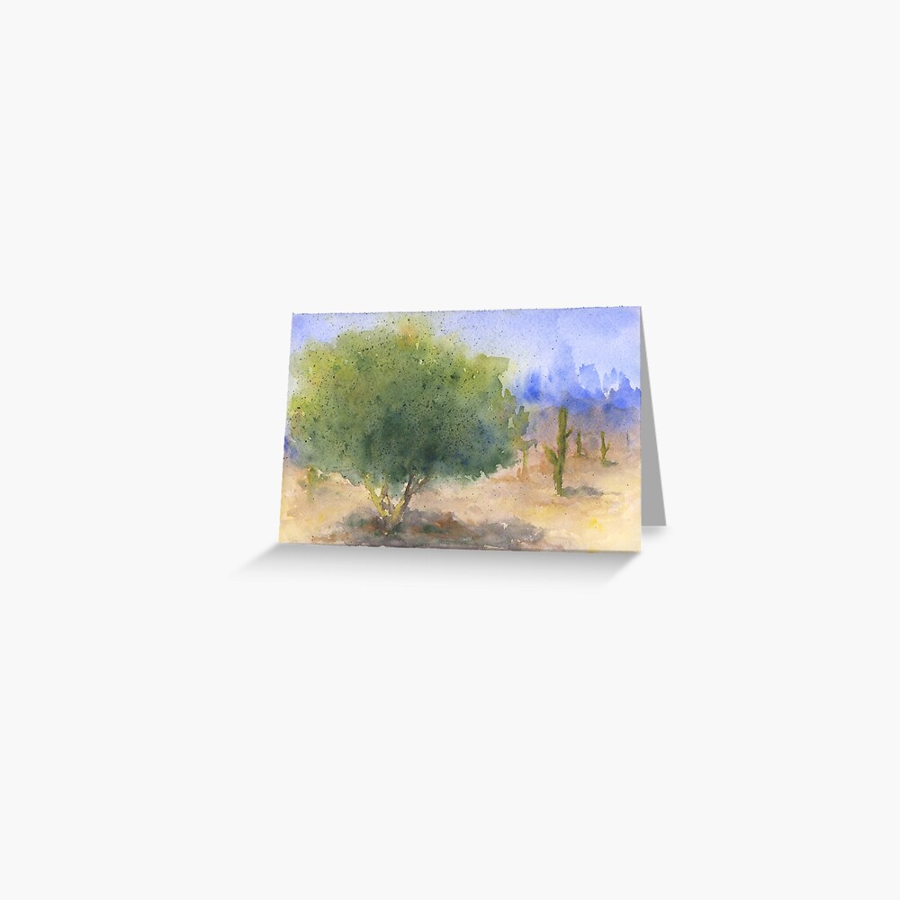 "Watercolor Arizona Palo Verde Tree" Greeting Card by purplemango